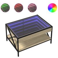 mesa de centro con infinity led roble sonoma 70x50x38 cm vidaxl