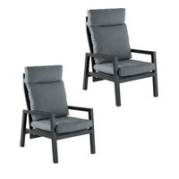 sofa de exterior reforzado aluminio colornegro sillon59x72x112
