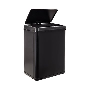 Cubos de basura de acero inoxidable negro 40l