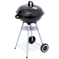 barbacoa de carbon portatil aktive con dos parrillas y tapa 46x46x89 cm negro