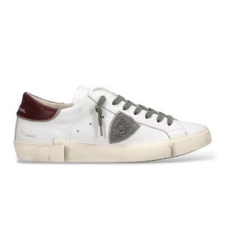 Philippe Model para hombre. PRLU Zapatillas de Piel Prsx Low blanco (41), Plano, Cordones, Casual
