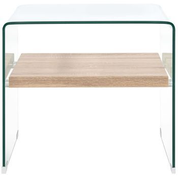 Mesa De Centro，mesa Auxiliar，mesa De Café De Vidrio Templado Transparente 50x50x45 Cm