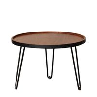 mesa de centro de madera de teca marron