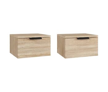 Vidaxl mesita de noche de pared 2 uds color roble sonoma 34x30x20 cm