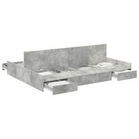 cama con almacenamiento con cajon gris concreto 140 x 190 cm vidaxl