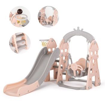 Tobogán, Columpio Y Aro De Bolas Pink – Chipolino