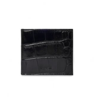 Hackett London para hombre. HM413578 Billetera plegable con estampado cocodrilo negro (OSFA), Casual, Piel