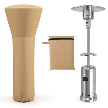 Costway Funda para Calefactor de Patio 210D con Cremallera Bolsa de Almacenamiento Impermeable a Prueba de Polvo Resistente al Viento Resistente Beige