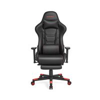 silla gaming giratoria con respaldo inclinable negro y rojo negro  rojo