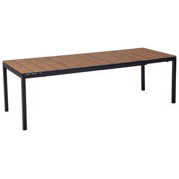 Mesa De Jardín Extensible 198/248 X 90 Cm Aluminio Muebles De Exterior Madera Clara Tofane