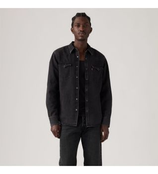 Levi's para hombre. 85744-0127 Camisa Barstow Western negro (L), Casual, Algodón, Manga larga