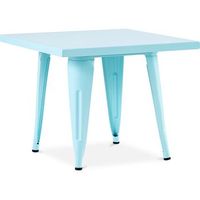 mesa infantil cuadrada - industrial - metal - 60cm - stylix  agua marina