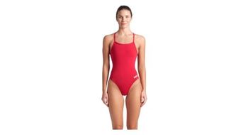 Banador de una pieza para mujer con espalda descubierta challenge back rojo