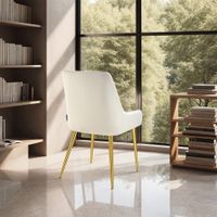 4 sillas de comedor tapizadas acero aspecto aterciopelado beige