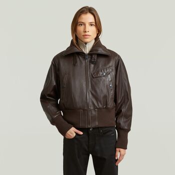 G-Star Raw Chaquetas D29915-D555 HIGH COLLAR JKT-D311 COFFEE BEAM para mujer