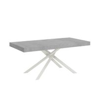 mesa extensible 90x180284 cm efecto madera gris cemento hierro