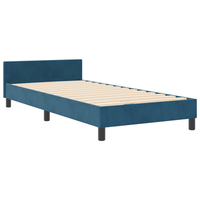 cama individual  estructura de cama terciopelo azul oscuro 90x190 cm cfw65386