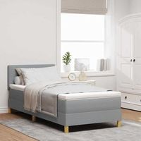 vidaxl cama box spring led con cojin gris claro 100 x 200 cm tela