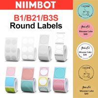 niimbot-rolos de papel adhesivo para etiquetas de color blanco redondo mini etiquetadora movil adhesiva impresora b1 b21 papeles de diferentes tamanos