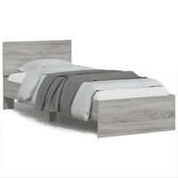 cama para adulto  cama individual  estructura de cama cabecero luces led gris sonoma 90x190 cm cfw931904