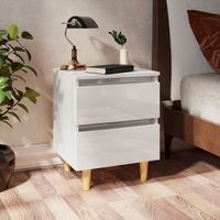 rogal mesita de noche patas madera pino blanco con brillo 40x35x50cm rogal