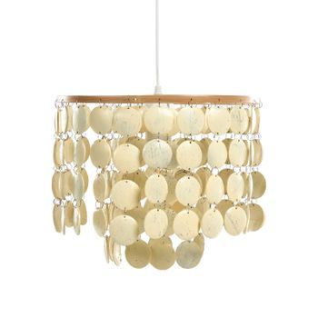 Lámpara De Araña Colgante De Cáscaras De Coco Estilo Boho Beige Claro Parangi