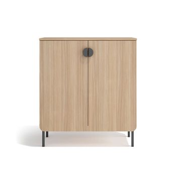 Mueble almacenaje zapatero nogal claro 90x80x34 cm