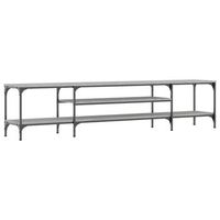 mueble tv madera ingenieria y hierro gris sonoma 201x35x45 cm vidaxl