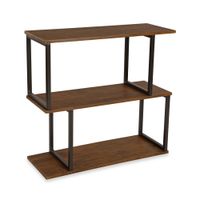 estanteria 3 baldas en aglomerado efecto madera y metal marron y negro