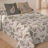 colcha bouti 3 piezas 100 microfibra cama 150 cm naturals ashley