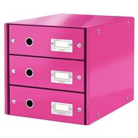 leitz 6048 wow cajonera rosa metalizado 3 cajones