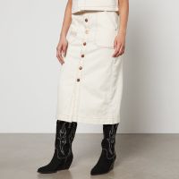 seventy  mochi elodie denim midi skirt - uk 8