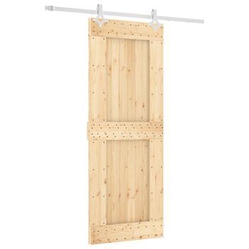 Puerta Corredera Natural Y Blanco 80 X 210 Cm Vidaxl