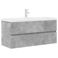 set muebles de bano  armario de bano 2 piezas madera contrachapada gris hormigon