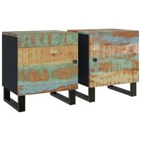 mesitas de noche 2 uds de madera maciza reciclada 40x33x46 cm