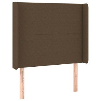 Cabecero Con Orejas De Tela Marrón Oscuro 103x16x118/128 Cm Vidaxl
