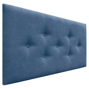 Dhome Cabecero De Tela Acualine Con 3 Hileras Intercaladas De Botones Y Patas Cabezal Tapizado Cama Lujo(azul, 90cm)