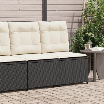 Sillón De Salón | Silla | Sillón Reclinable Con Cojines Ratán Sintético Negro Cfw707501