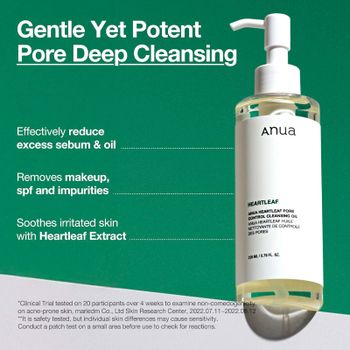 Anua Cosmética Facial Heartleaf Pore Control Cleansing Oil Aceite Limpiador