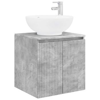 Vanidad Con Lavabo De Pared Gris Hormigón 49,5 X 44,5 X 65 Cm Vidaxl