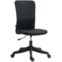 homcom silla de oficina con ruedas altura ajustable y tapizado en lino sintetico para oficina o estudio 53x43x85-93 cm negro