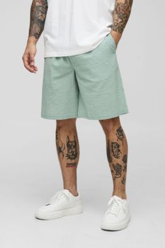 Pantalón Corto Elástico Holgado De Sirsaca Liso, Verde