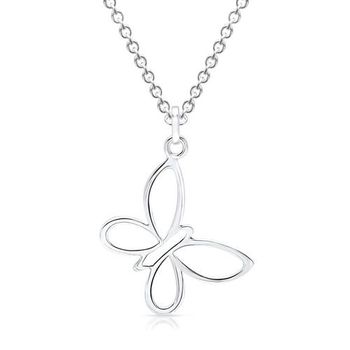 Cadena de plata 925 con colgante de mariposa