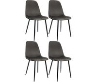 set de 4 sillas de comedor maryam terciopelo antracita 54x45x88 cm