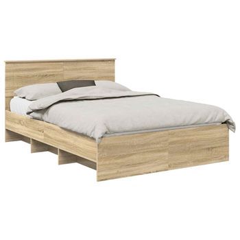 Estructura De Cama Con Cabecera Roble Sonoma 160 X 200 Cm Vidaxl