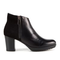 botin piel y ante negro