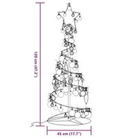 cono de luces de arbol de navidad con pequenos colgantes y 80 luces led blancas calidas