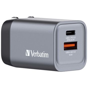 Verbatim GNC-35 Cargador GaN 35W Carga Rápida Gris
