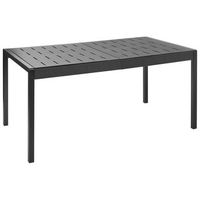 mesa de jardin de material sintetico de 6 plazas resistente a la intemperie al aire libre patio negro bartica