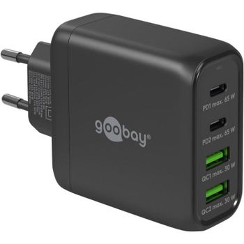 Cargador Rápido Multipuerto USB-C Goobay 64817 68W GaN 4 Puertos